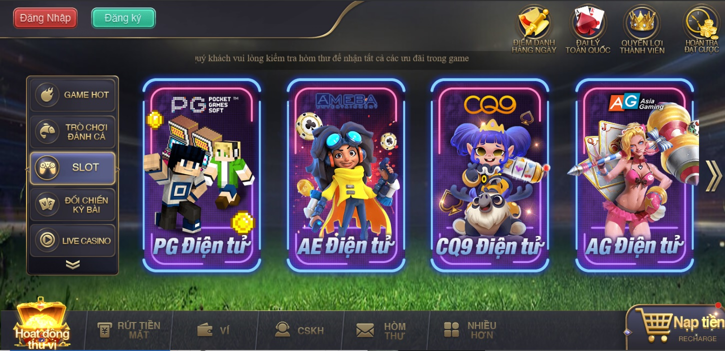 Giao diện của cổng game  